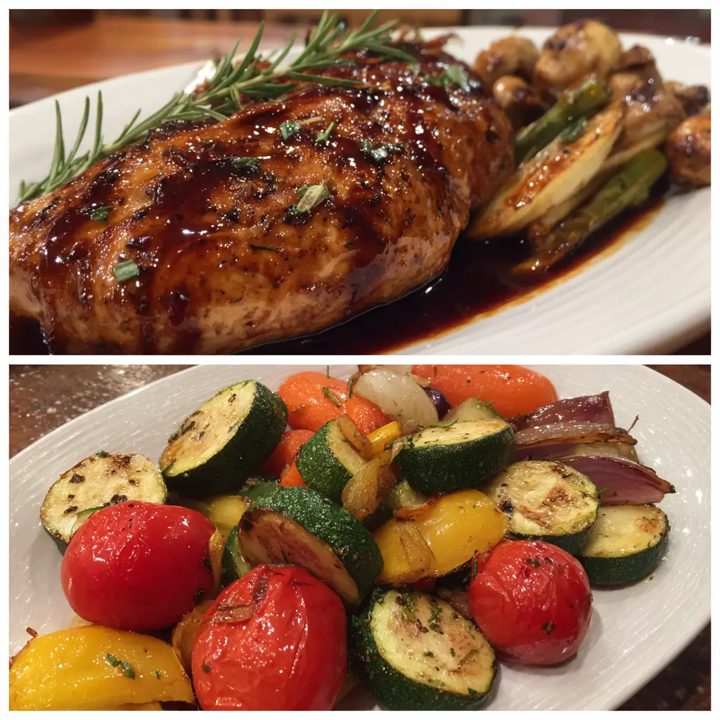Balsamic Glazed Chicken with Roasted Veggies