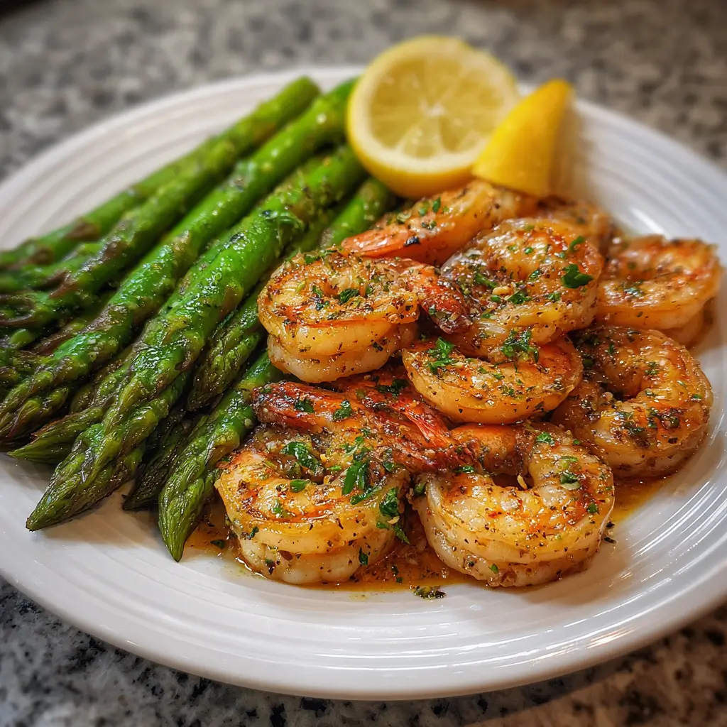 Garlic Butter Shrimp and Asparagus