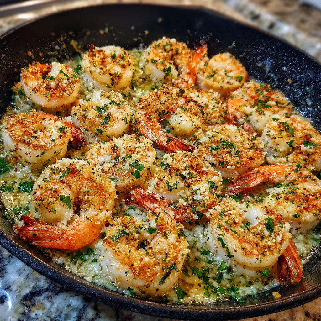 Garlic Parmesan Shrimp Skillet