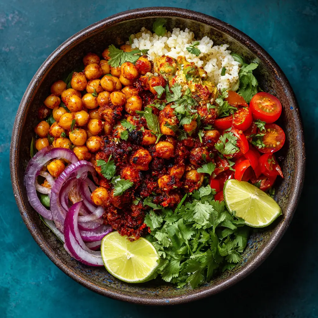 Spicy Harissa Chickpea Bowls