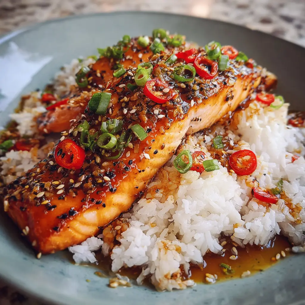 Sweet Chili Salmon with Jasmine Rice