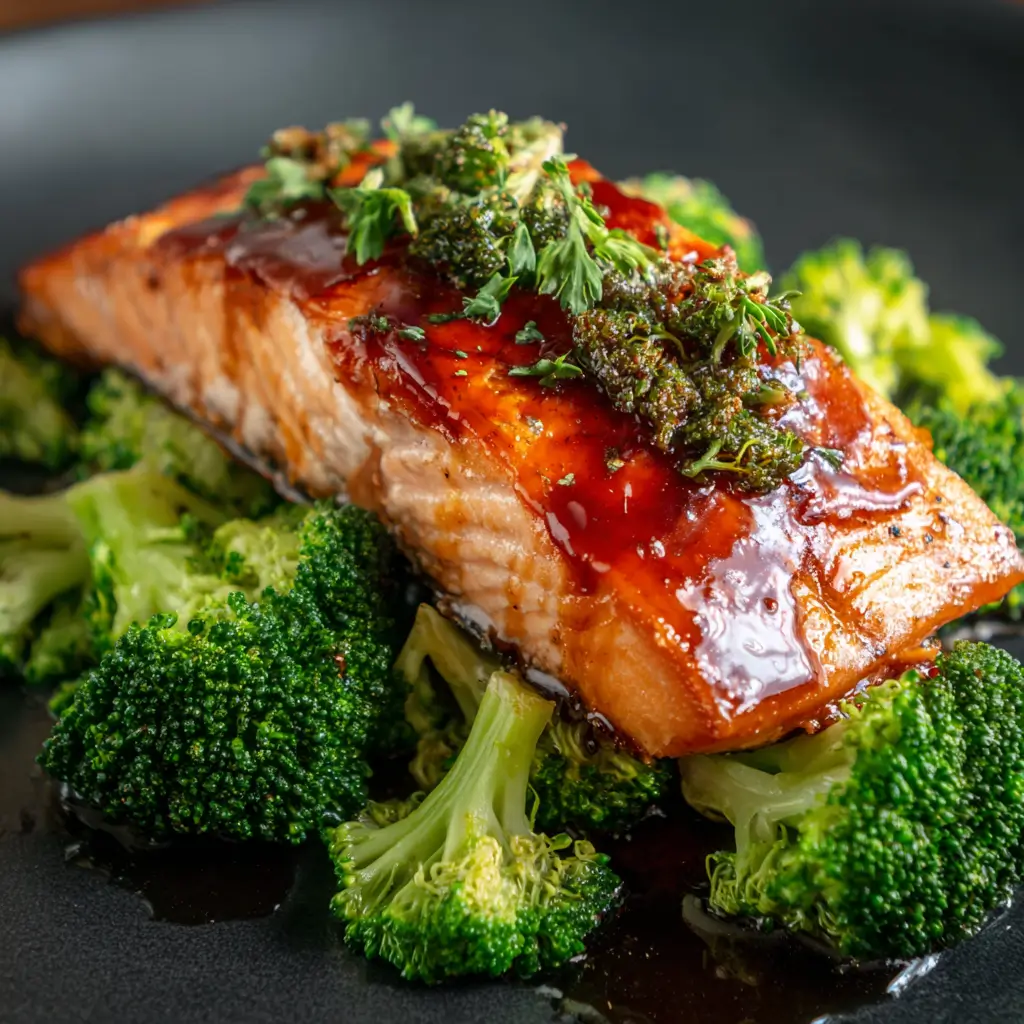 Teriyaki Glazed Salmon with Broccoli